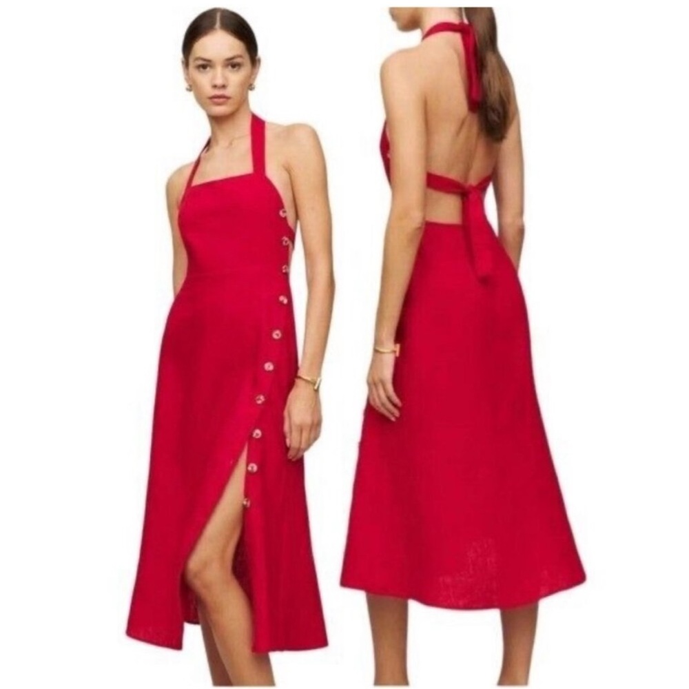 Reformation Red Midi Dress